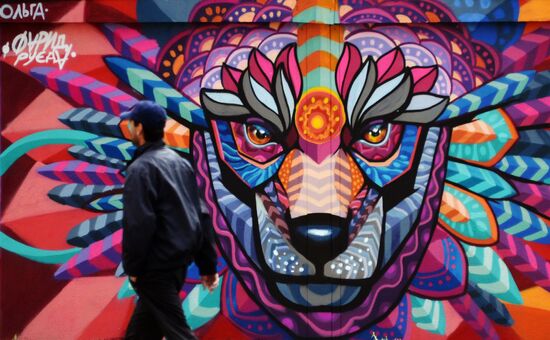 Grafitti in Moscow for 2018 FIFA World Cup