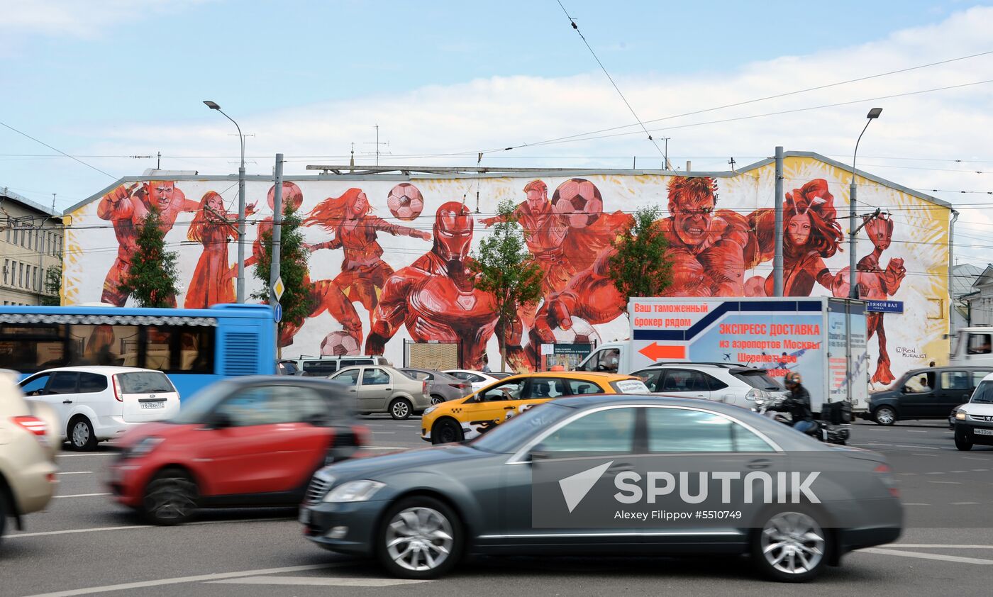 Grafitti in Moscow for 2018 FIFA World Cup
