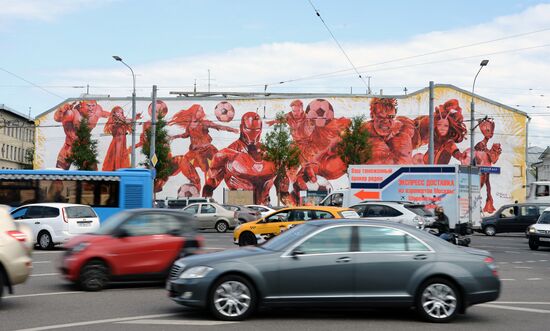 Grafitti in Moscow for 2018 FIFA World Cup