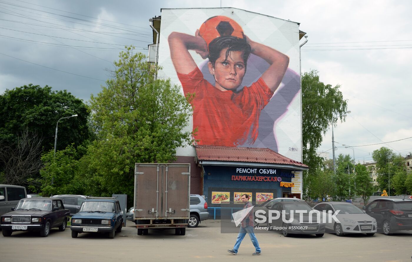 Grafitti in Moscow for 2018 FIFA World Cup