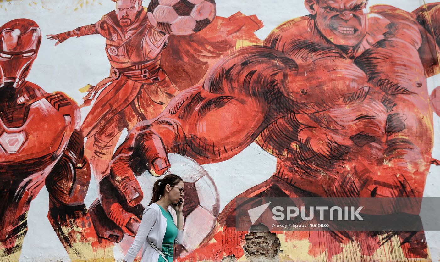 Grafitti in Moscow for 2018 FIFA World Cup
