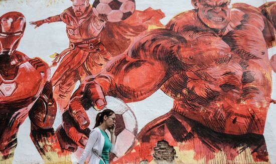 Grafitti in Moscow for 2018 FIFA World Cup