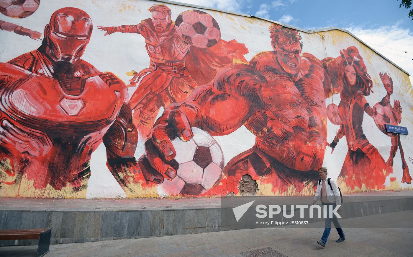 Grafitti in Moscow for 2018 FIFA World Cup