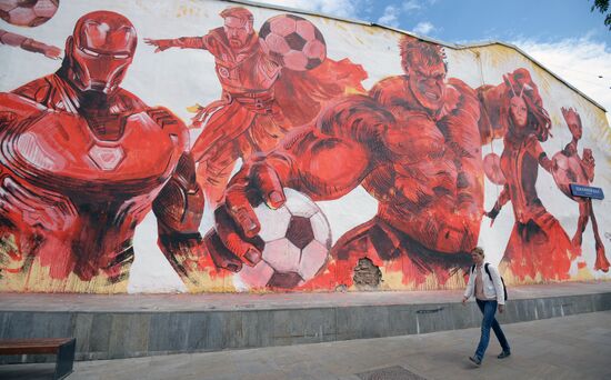 Grafitti in Moscow for 2018 FIFA World Cup