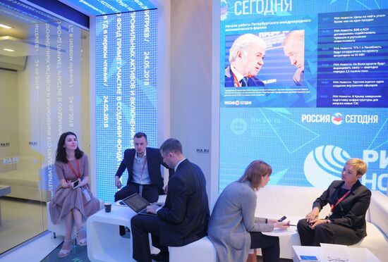 Rossiya Segodnya stand during day one at St. Petersburg International Economic Forum