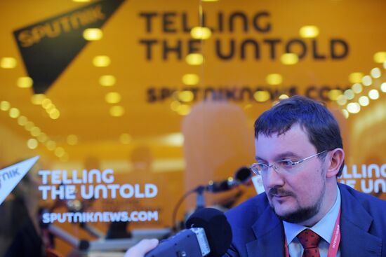 Rossiya Segodnya stand during day one at St. Petersburg International Economic Forum