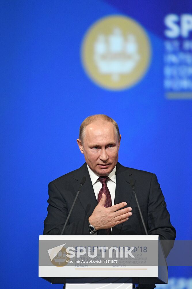 President Putin attends 2018 St. Petersburg International Economic Forum