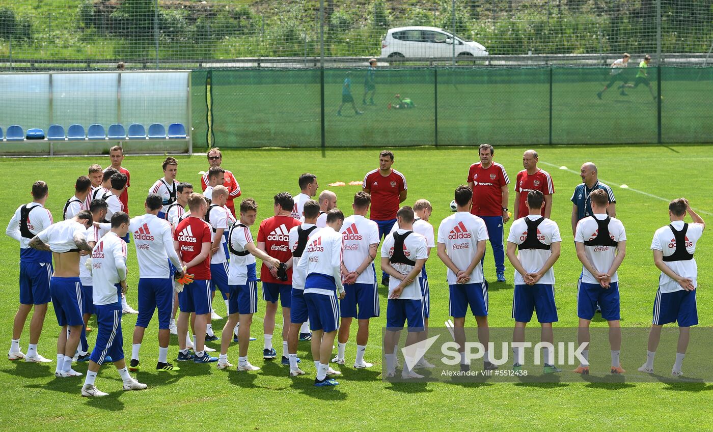 Training session of the Russian national football team