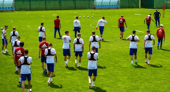 Training session of the Russian national football team