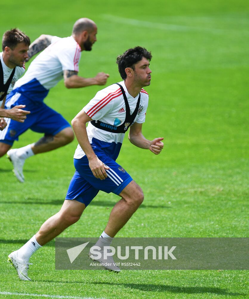 Training session of the Russian national football team