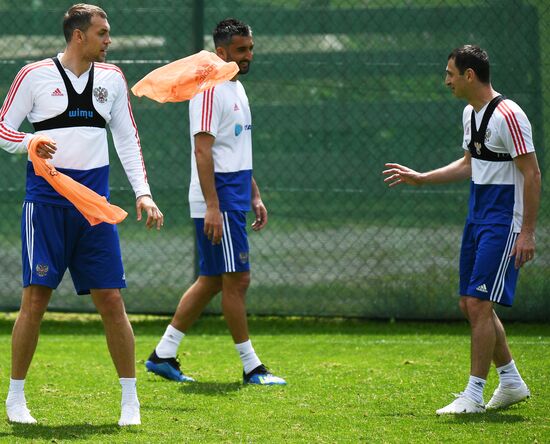 Training session of Russian national football team