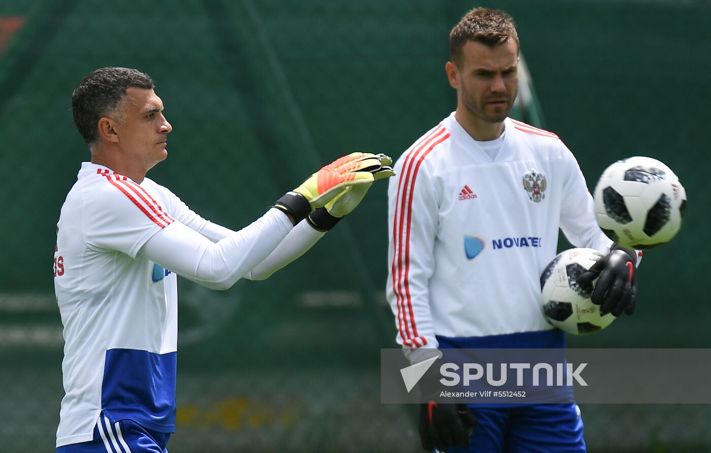 Training session of Russian national football team