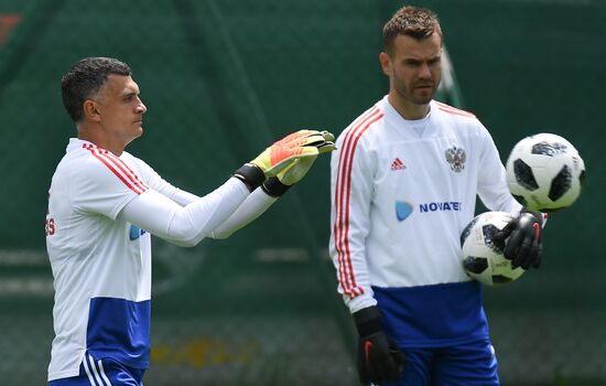 Training session of Russian national football team