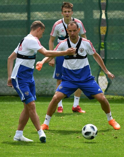 Training session of Russian national football team