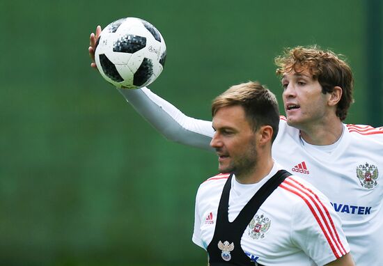Training session of the Russian national football team