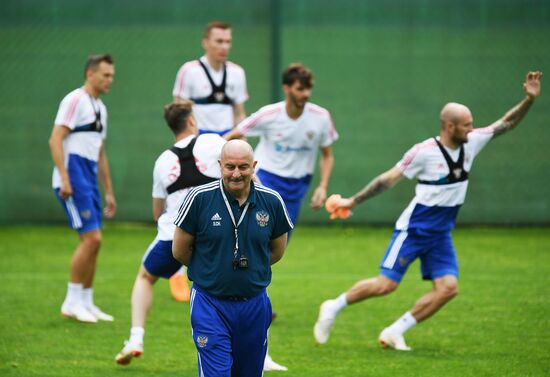 Training session of Russian national football team