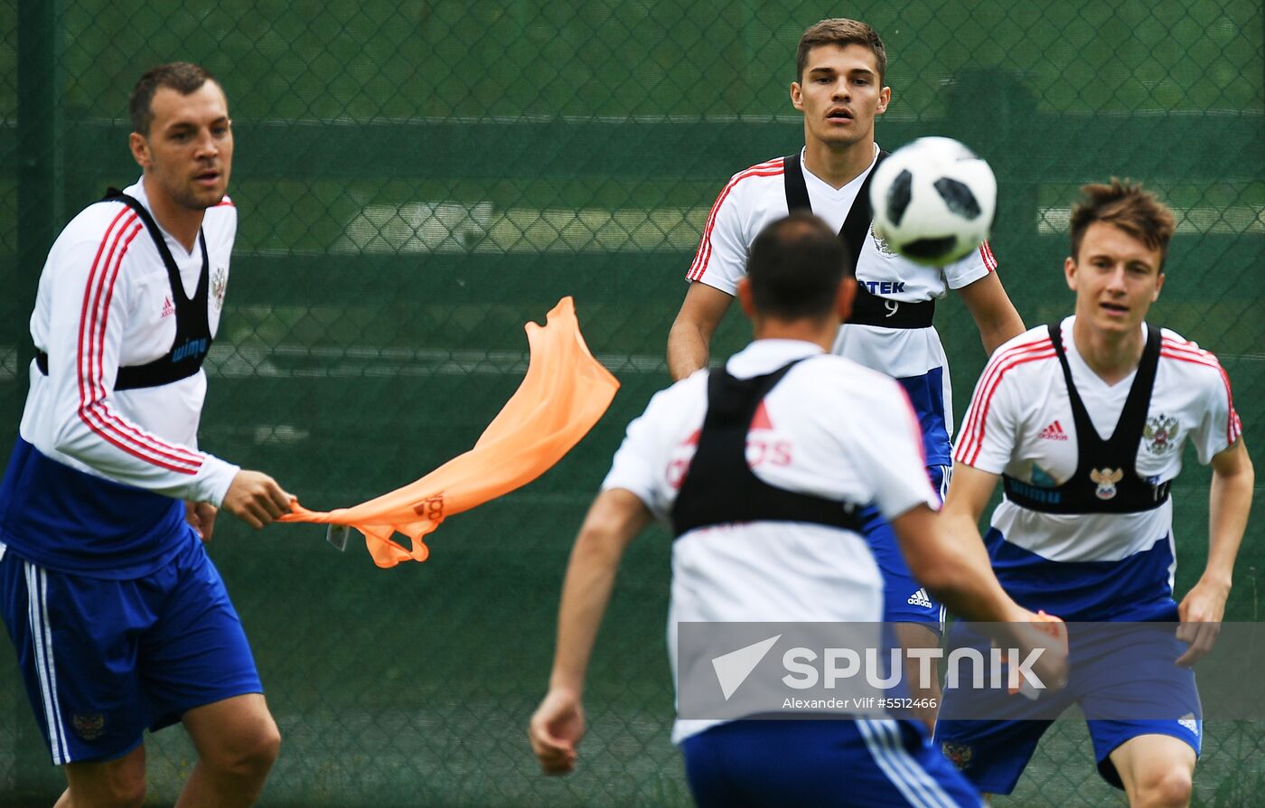 Training session of Russian national football team