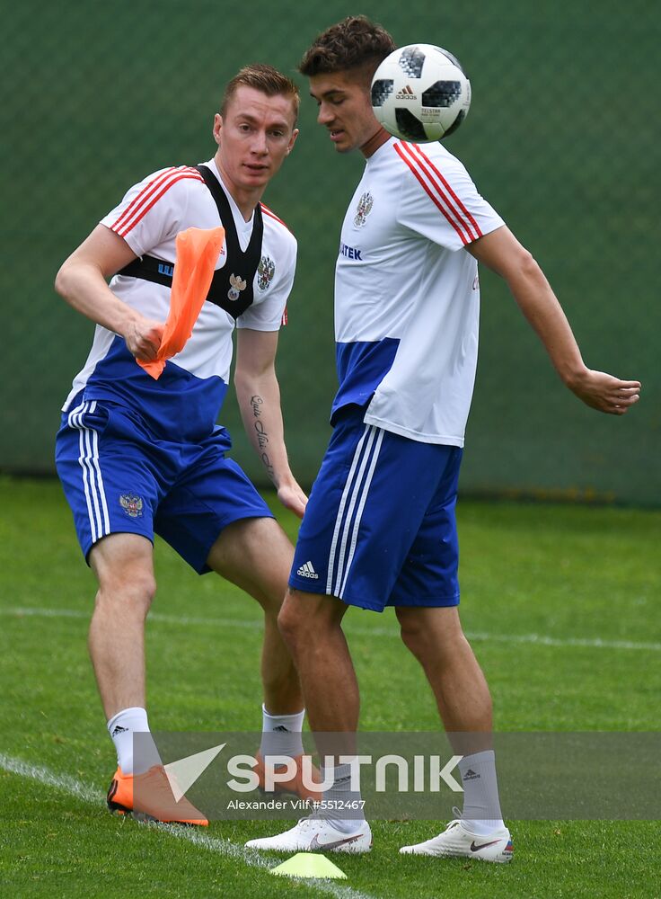 Training session of Russian national football team