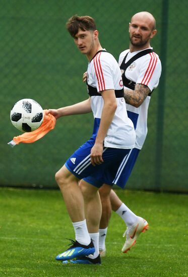 Training session of Russian national football team