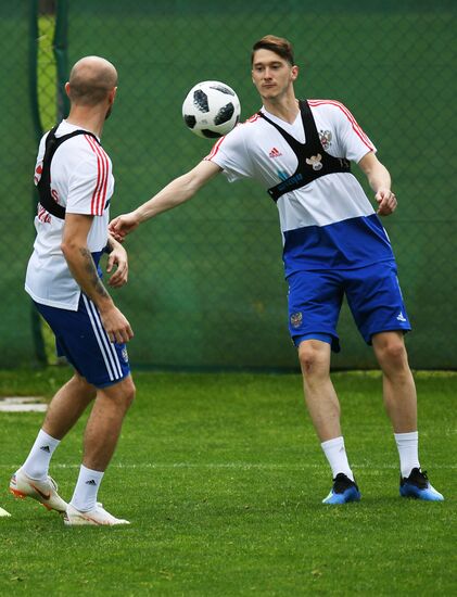 Training session of the Russian national football team