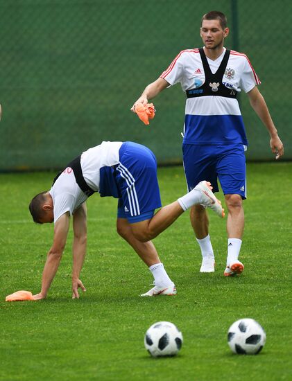 Training session of the Russian national football team