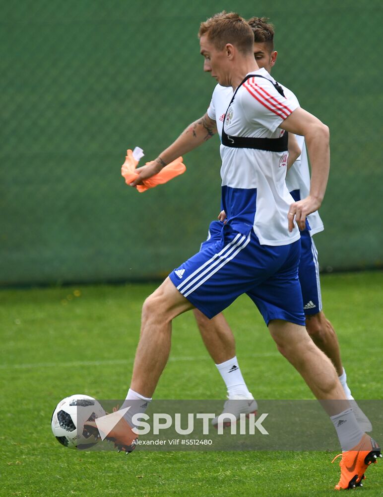 Training session of Russian national football team