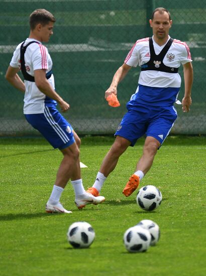 Training session of Russian national football team