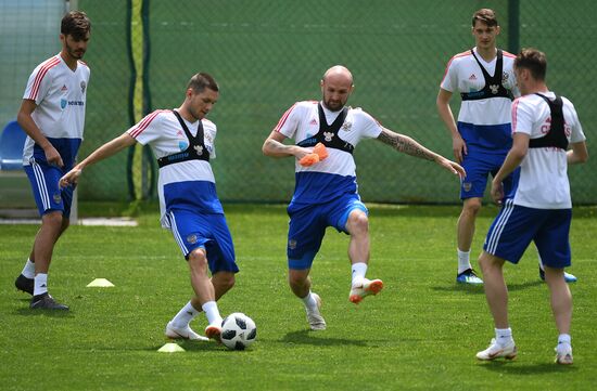 Training session of Russian national football team