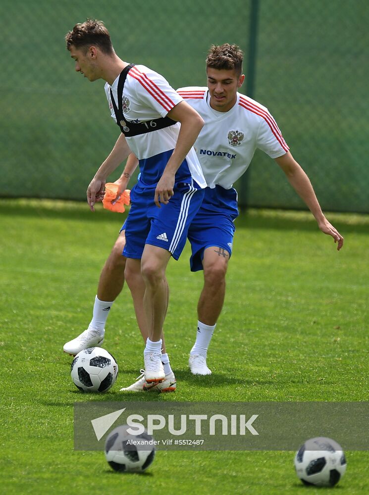 Training session of Russian national football team