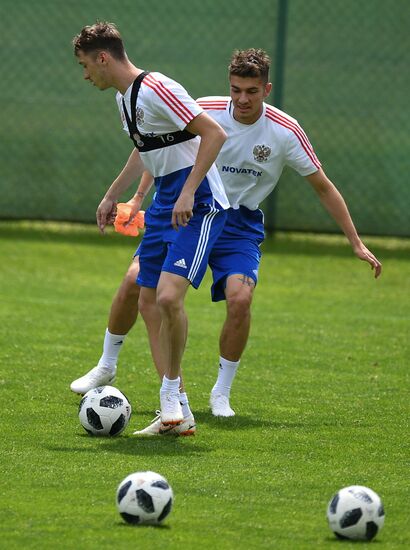 Training session of Russian national football team