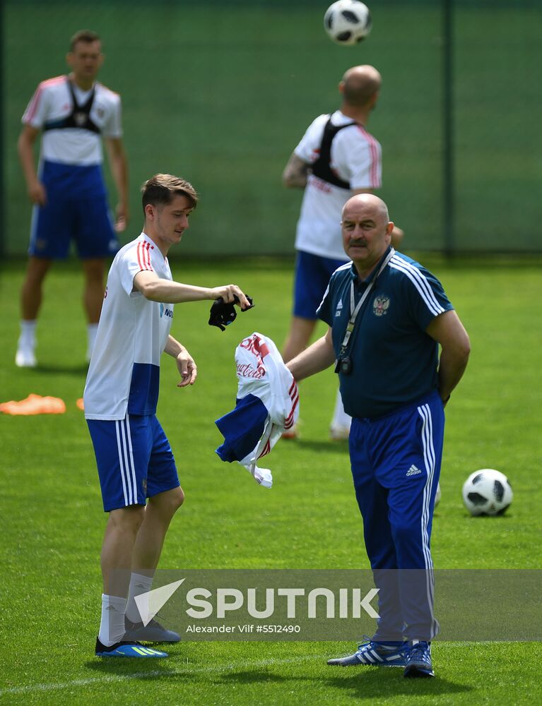 Training session of Russian national football team