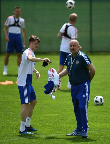 Training session of Russian national football team