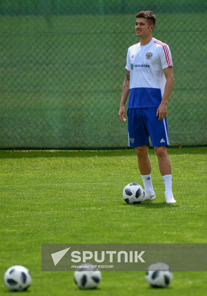 Training session of the Russian national football team