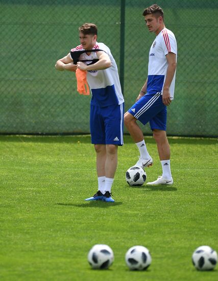 Training session of Russian national football team