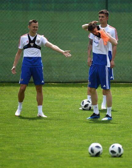 Training session of Russian national football team