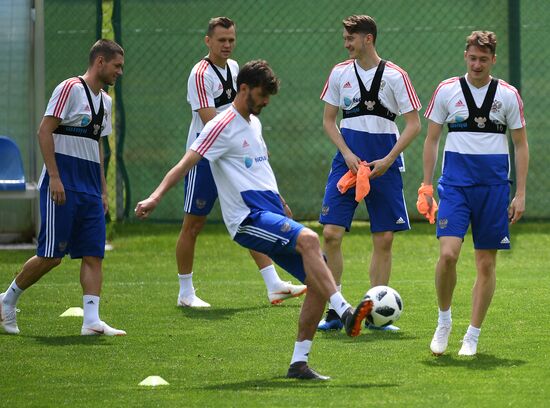 Training session of Russian national football team