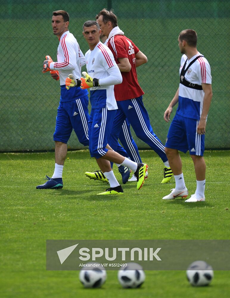 Training session of Russian national football team