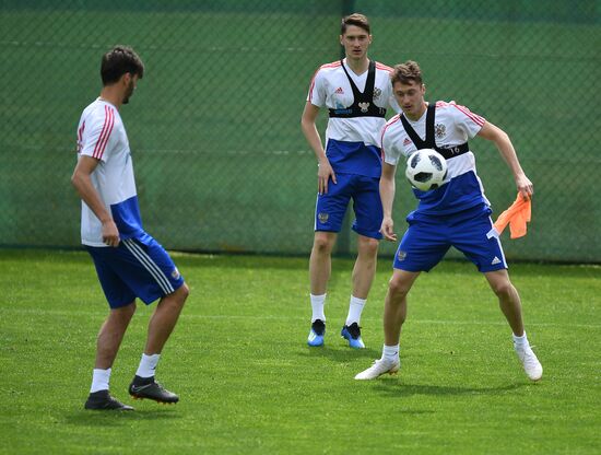 Training session of Russian national football team