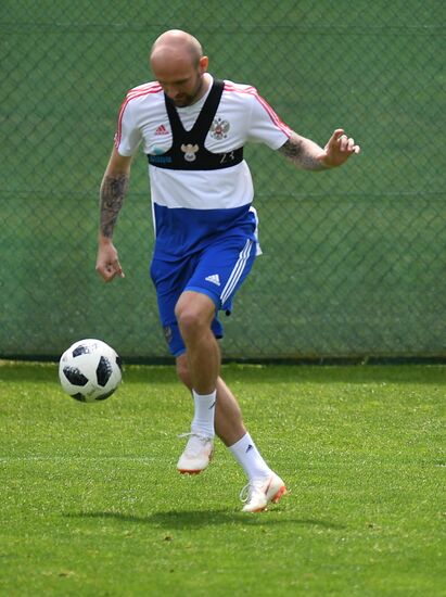 Training session of Russian national football team