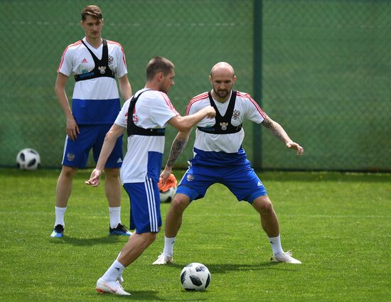 Training session of Russian national football team