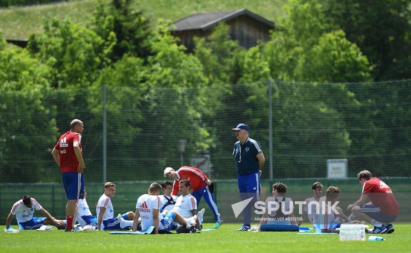 Training session of Russian national football team