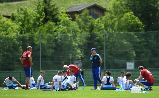 Training session of Russian national football team