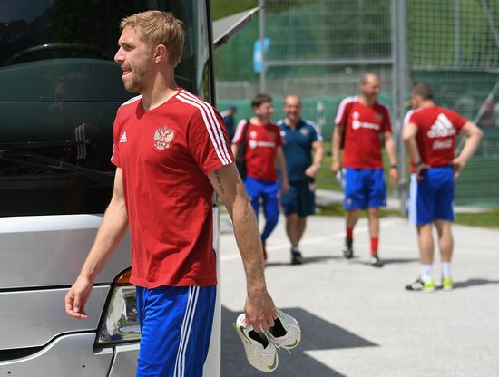 Training session of Russian national football team
