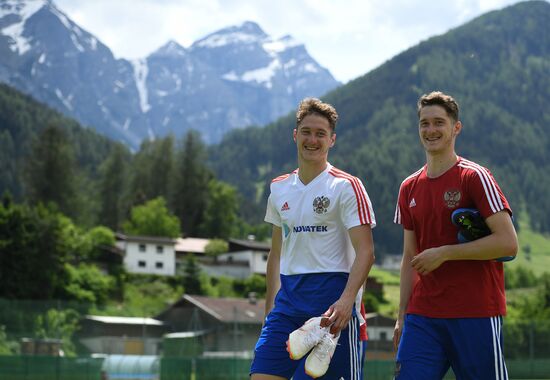 Training session of Russian national football team