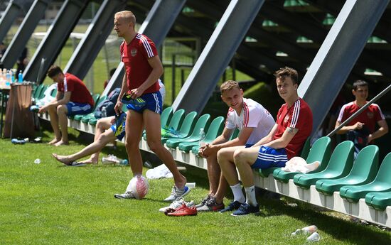 Training session of Russian national football team