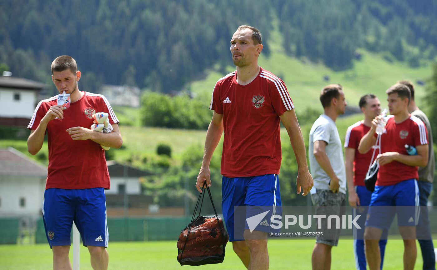 Training session of Russian national football team