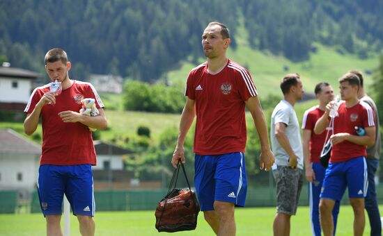 Training session of Russian national football team