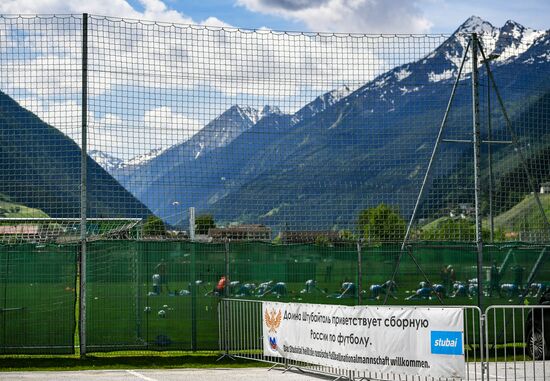 Training session of Russian national football team