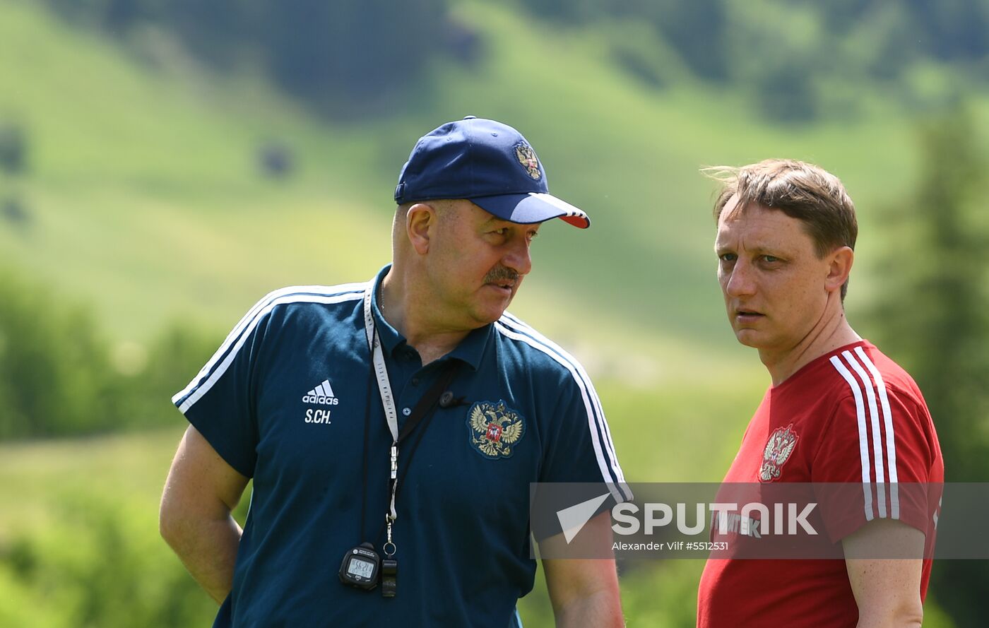 Training session of Russian national football team