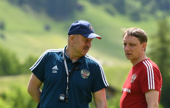 Training session of Russian national football team